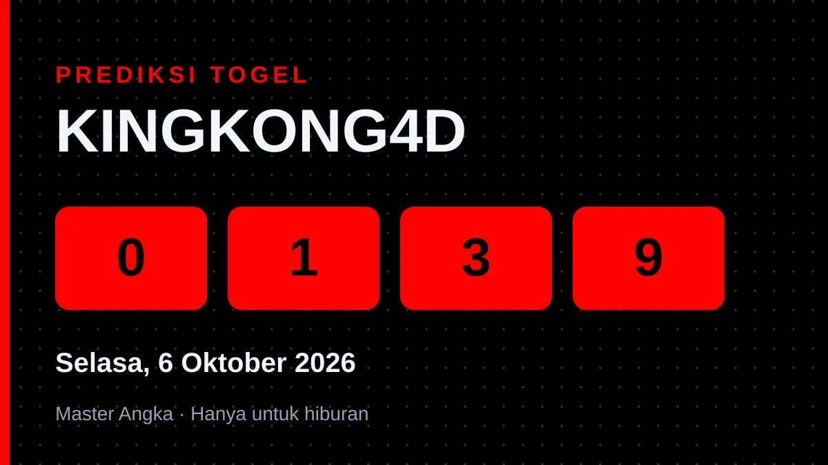 Prediksi KINGKONG4D Selasa, 6 Oktober 2026