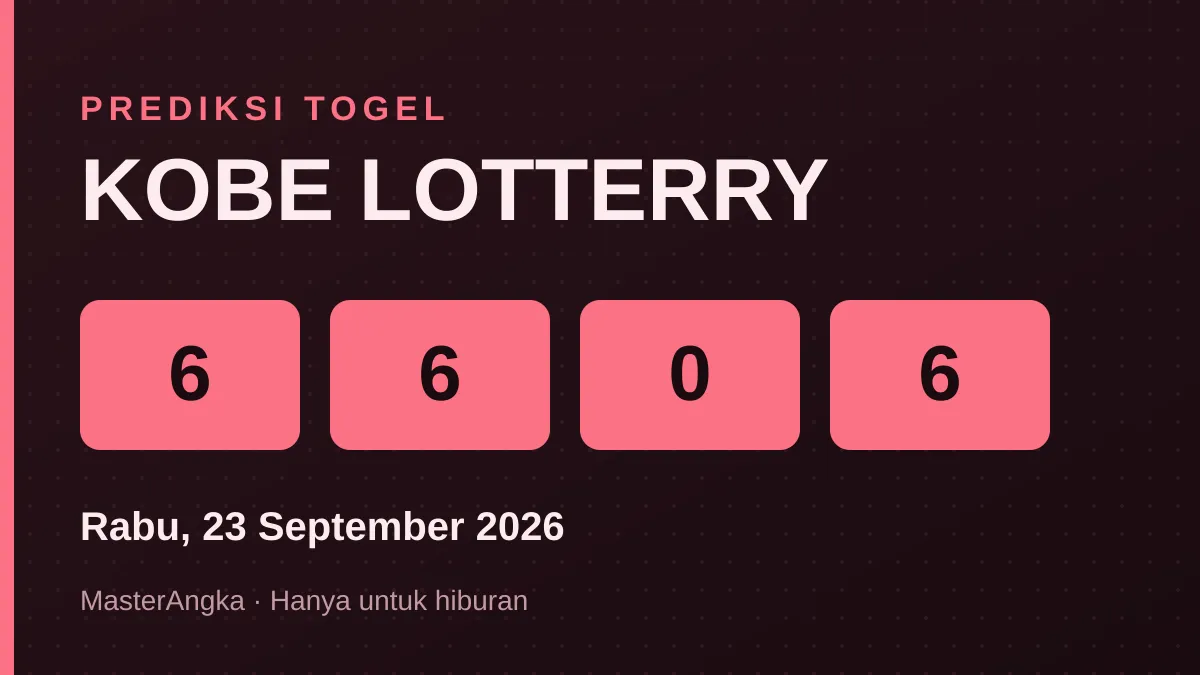 Prediksi KOBE LOTTERRY Rabu, 23 September 2026