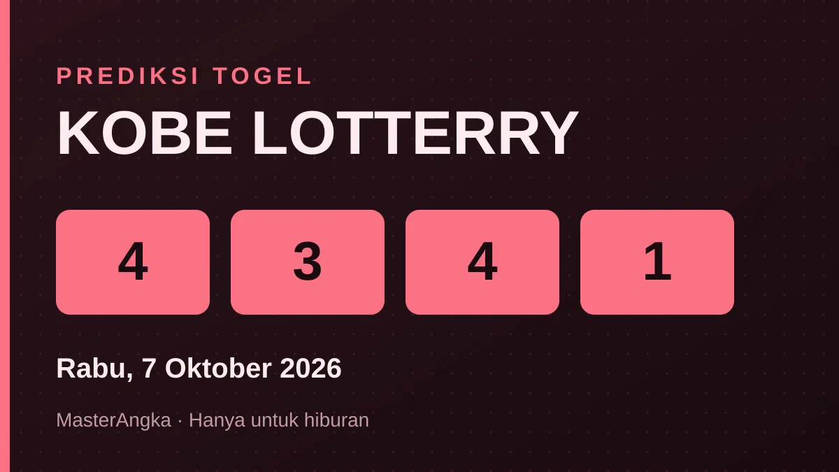 Prediksi KOBE LOTTERRY Rabu, 7 Oktober 2026