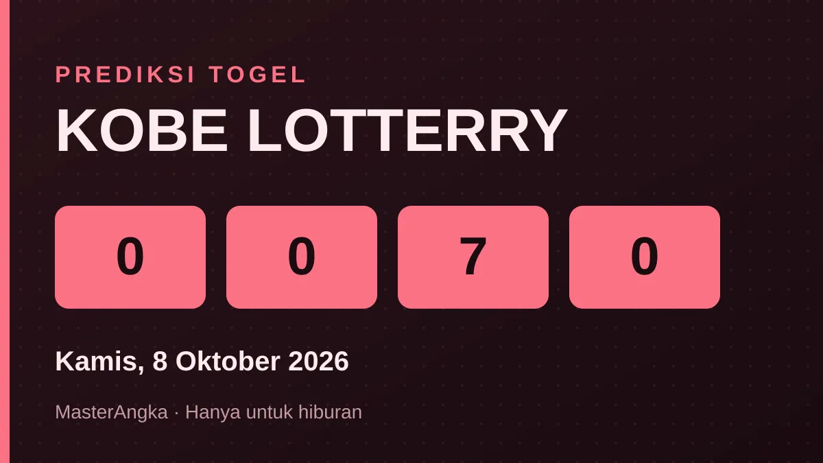 Prediksi KOBE LOTTERRY Kamis, 8 Oktober 2026