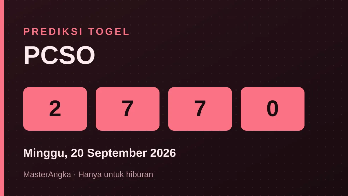 Prediksi PCSO Minggu, 20 September 2026