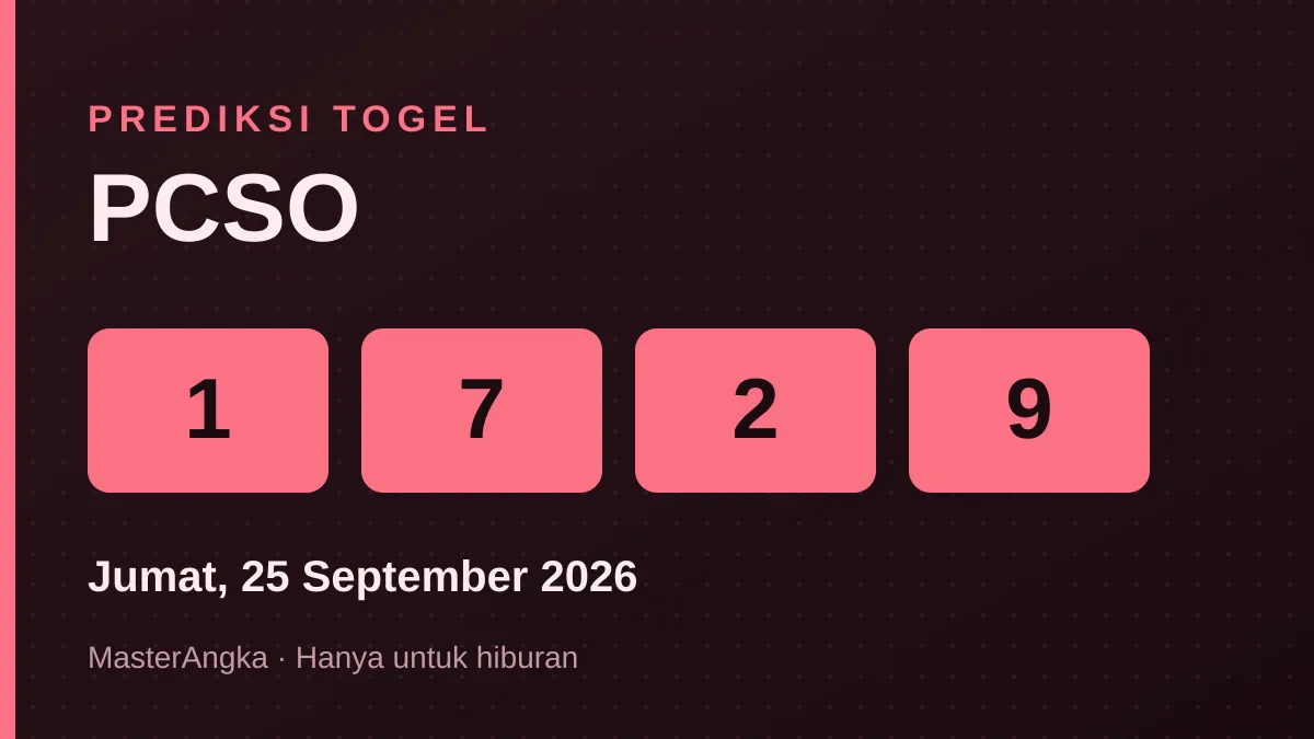 Prediksi PCSO Jumat, 25 September 2026