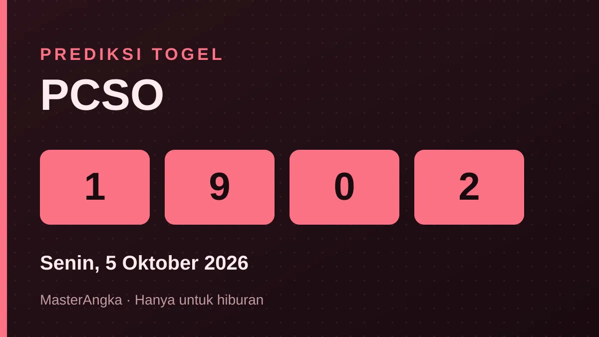Prediksi PCSO Senin, 5 Oktober 2026