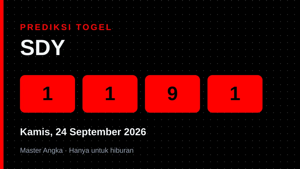 Prediksi SDY Kamis, 24 September 2026