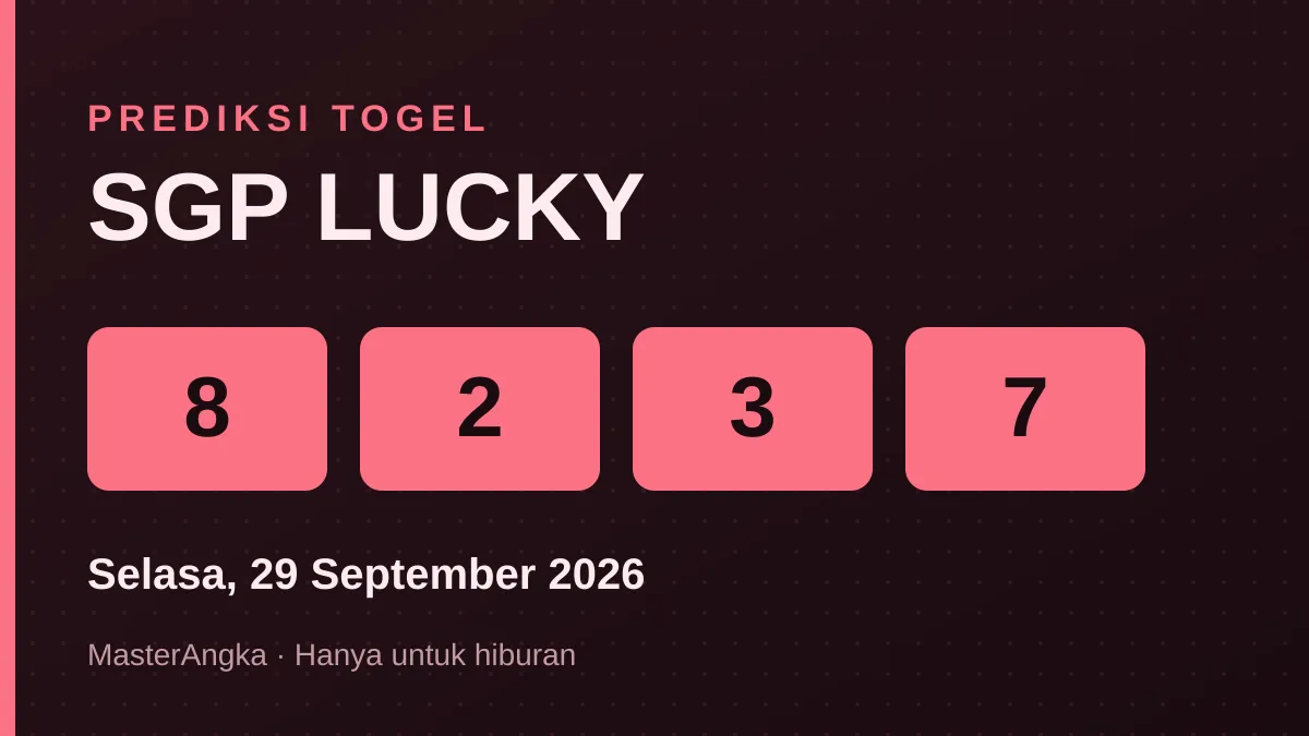 Prediksi SGP LUCKY Selasa, 29 September 2026