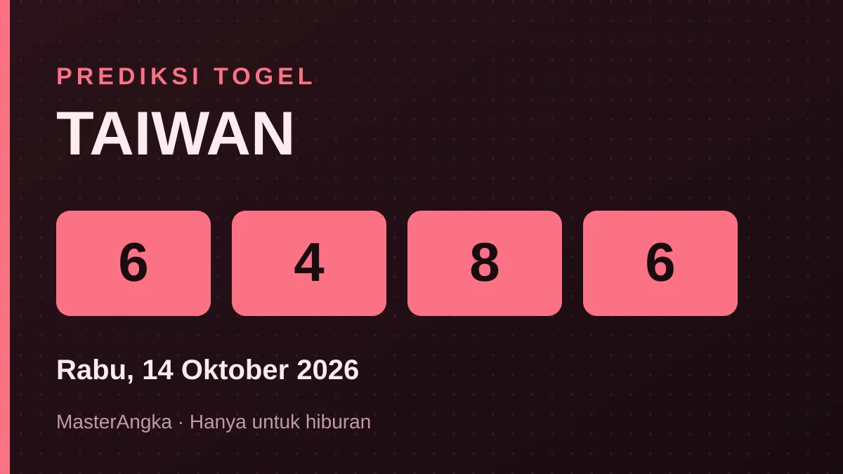 Prediksi TAIWAN Rabu, 14 Oktober 2026