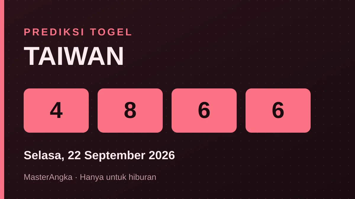 Prediksi TAIWAN Selasa, 22 September 2026