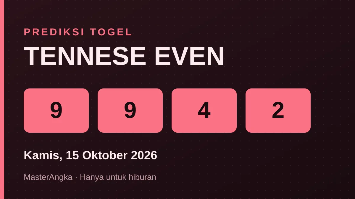 Prediksi TENNESE EVEN Kamis, 15 Oktober 2026