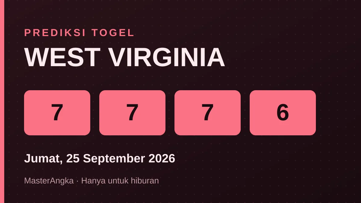Prediksi WEST VIRGINIA Jumat, 25 September 2026