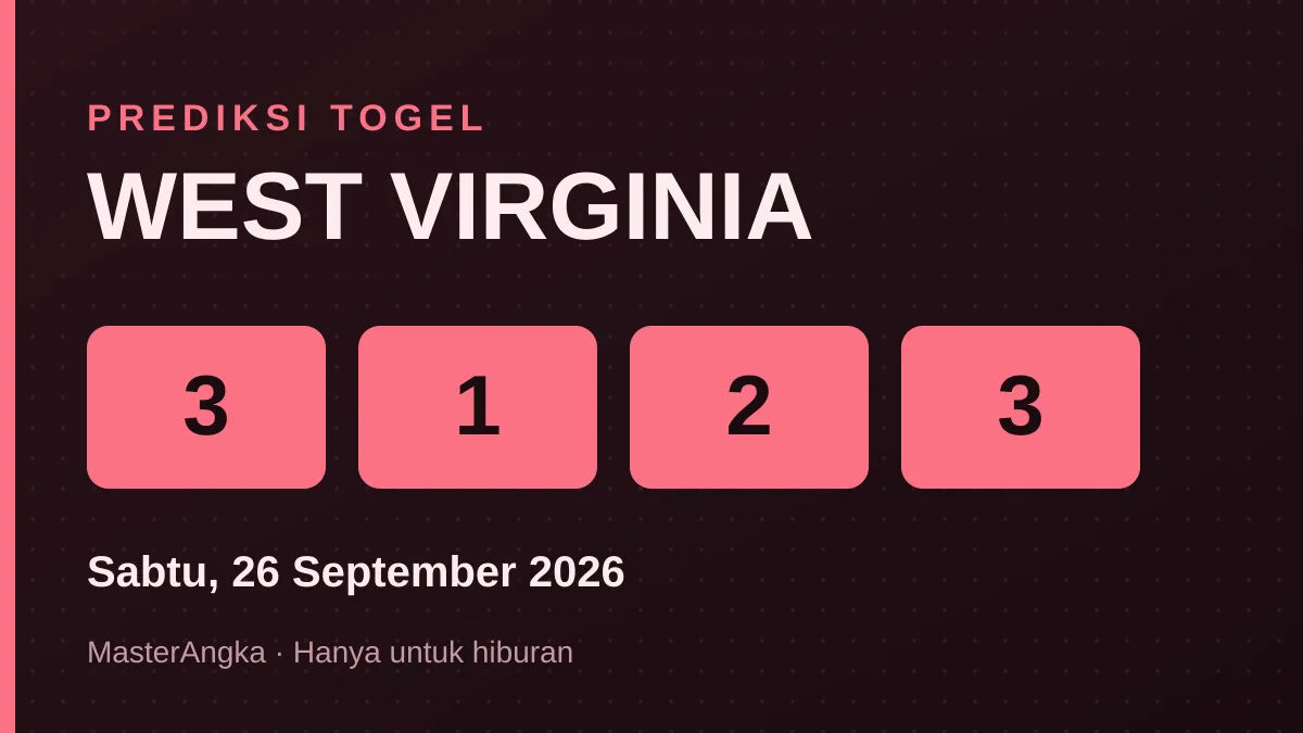 Prediksi WEST VIRGINIA Sabtu, 26 September 2026