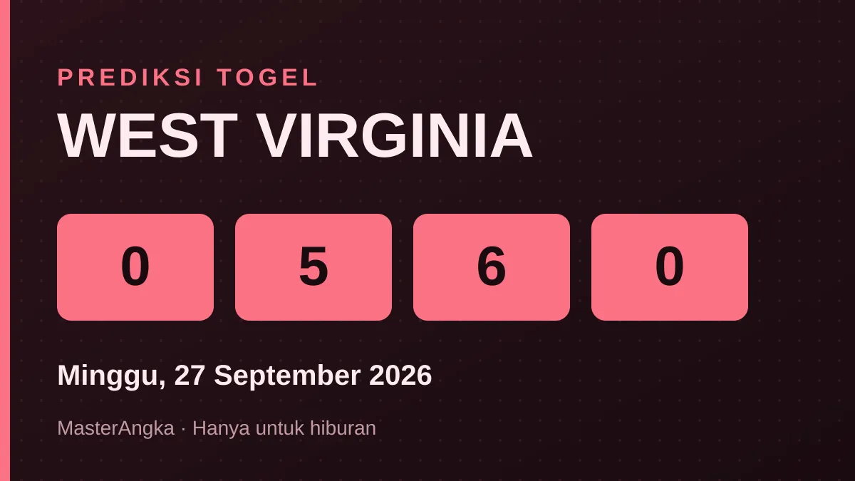 Prediksi WEST VIRGINIA Minggu, 27 September 2026
