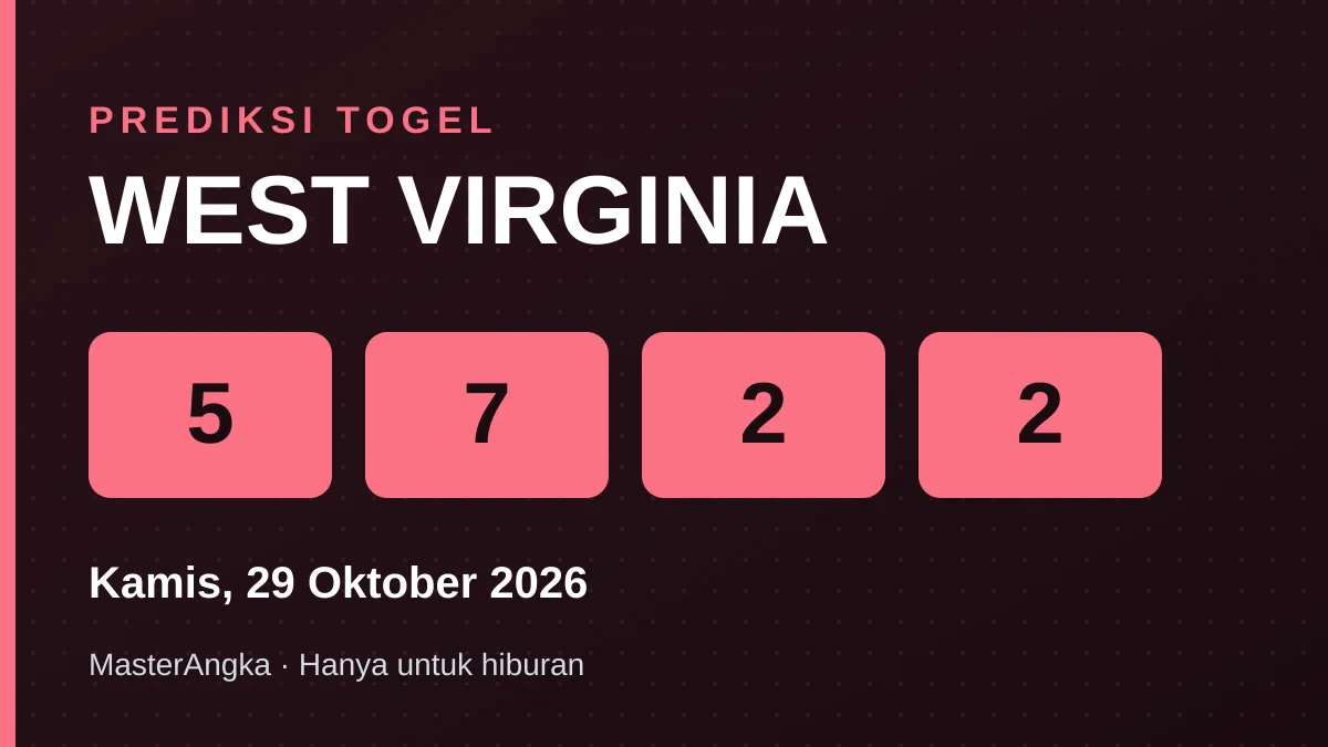 Prediksi WEST VIRGINIA Kamis, 29 Oktober 2026