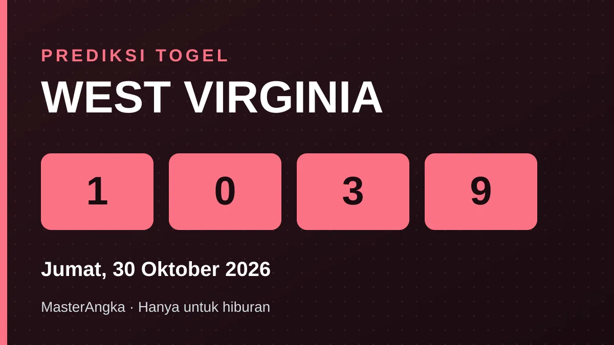 Prediksi WEST VIRGINIA Jumat, 30 Oktober 2026